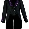 Dark Star Black/Purple Tailcoat Jacket Mens Gothic Clothing