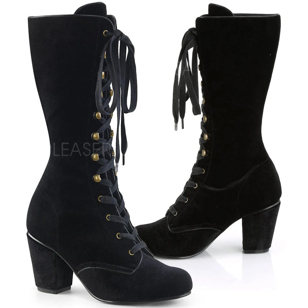 Demonia VIVIKA-205 Boots Velvet Gothic Boots 9 Demonia VIVIKA-205 Boots Velvet Gothic Boots