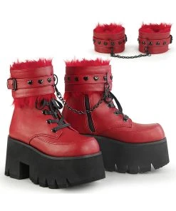 All Footwear Demonia ASHES 57 Boots Red