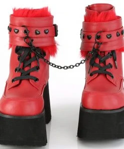 All Footwear Demonia ASHES 57 Boots Red