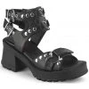 Demonia BRATTY 07 Black Sandals