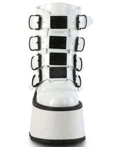 Demonia DAMNED105 White Boots Gothic Boots