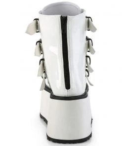 Demonia DAMNED105 White Boots Gothic Boots