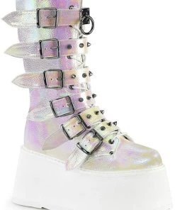 All Footwear Demonia DAMNED-225 Boots Pearl
