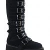 Demonia DAMNED 318 Boots Black Velvet