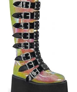 Ladies Fetish Boots Demonia DAMNED 318 Boots Pink