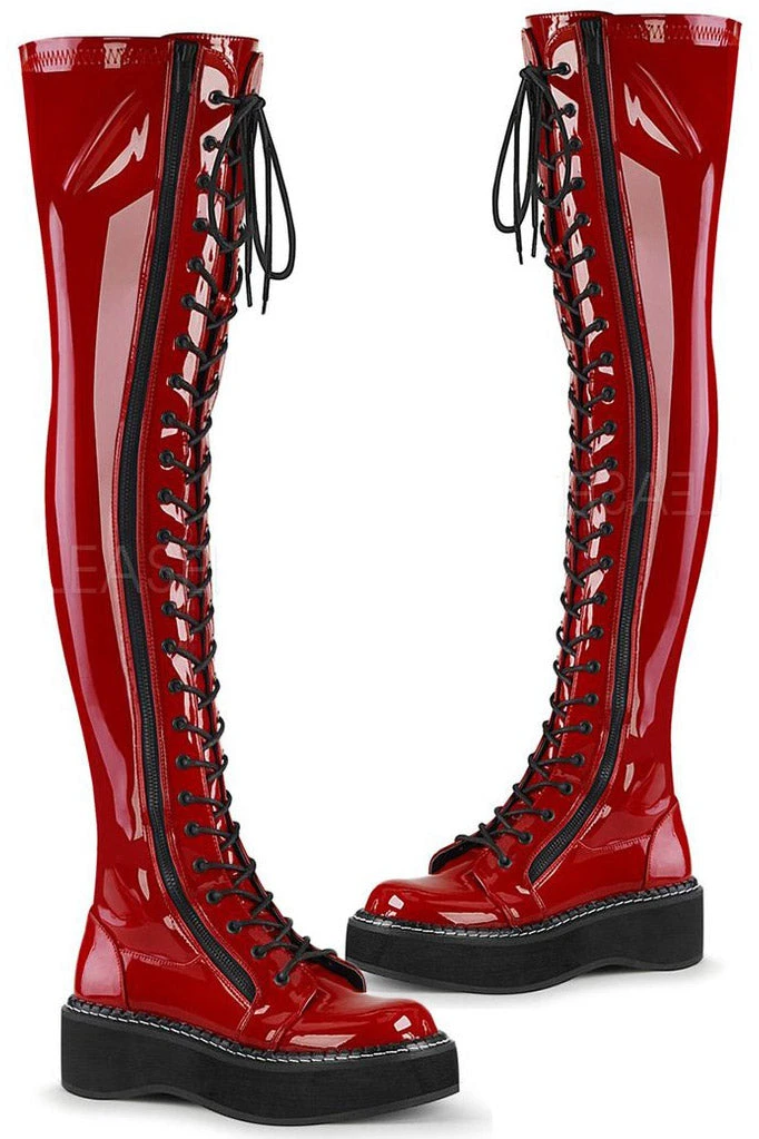Demonia EMILY 375 Boots Red Ladies Fetish Boots 3 Demonia EMILY 375 Boots Red Ladies Fetish Boots