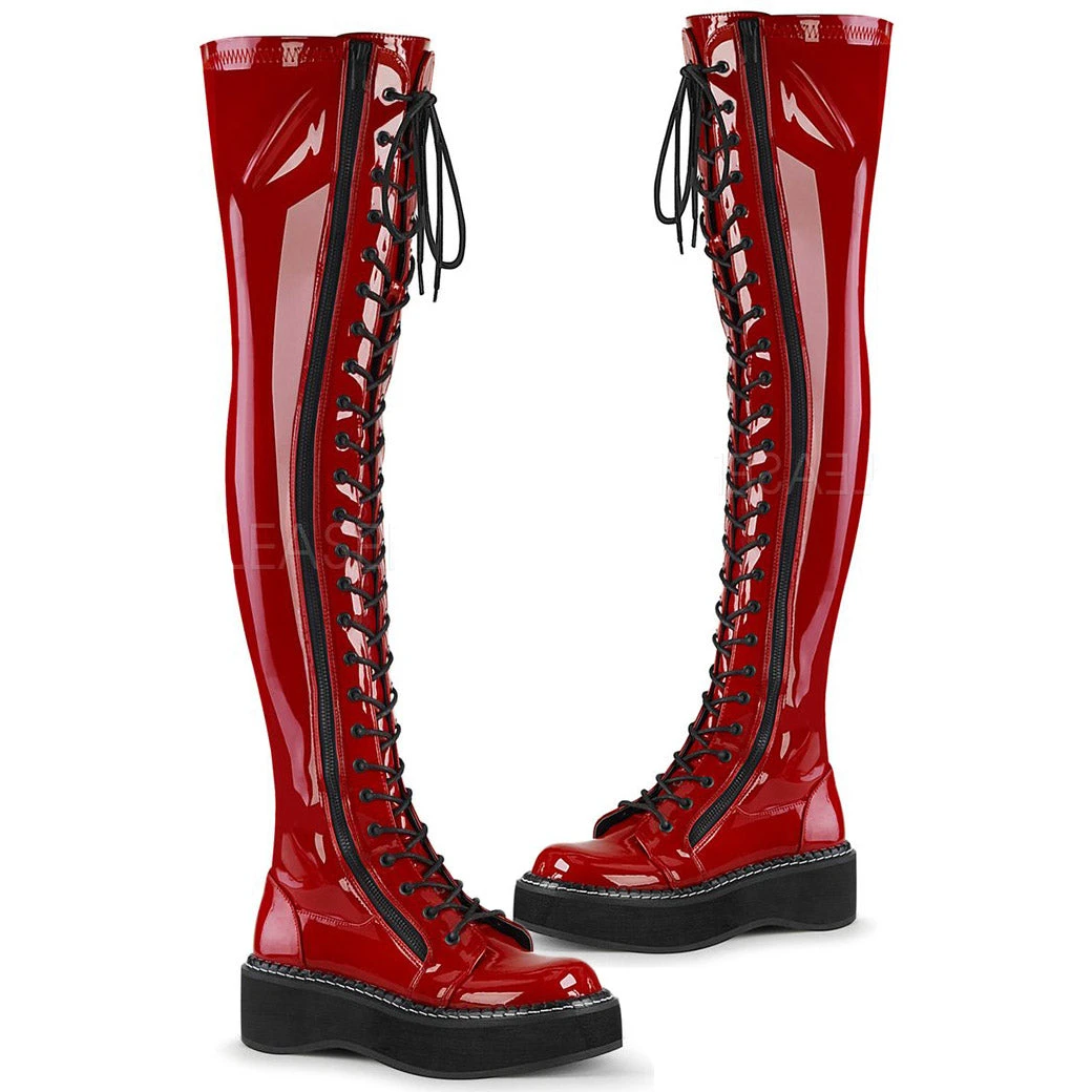 Demonia EMILY 375 Boots Red Ladies Fetish Boots 9 Demonia EMILY 375 Boots Red Ladies Fetish Boots