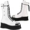 Demonia GRAVEDIGGER-14 Boots White Mens Fetish Boots