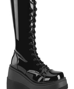 Demonia SHAKER 72 Patent Boots Gothic Boots