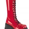 Demonia SHAKER 72 Red Boots Ladies Fetish Boots