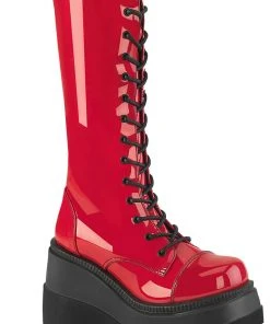 Demonia SHAKER 72 Red Boots Ladies Fetish Boots