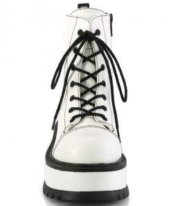 Demonia Slacker 55 Boots White Gothic Boots