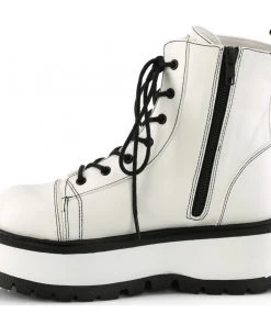 Demonia Slacker 55 Boots White Gothic Boots