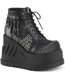 Demonia STOMP-18 Shoes Black Gothic Boots