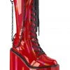 Demonia SWING 150 Red Patent Boots