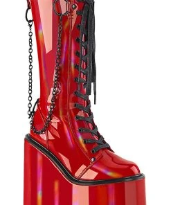Demonia SWING 150 Red Patent Boots
