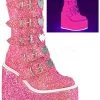All Footwear Demonia SWING 230G Boots Pink