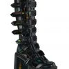 Demonia SWING 815 Black Holographic Boots Gothic Boots