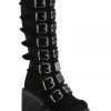 Demonia SWING 815 Black Velvet Boots