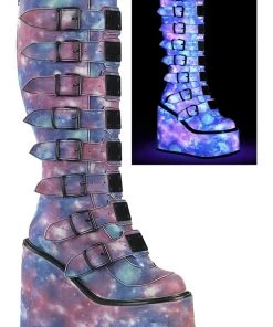 Demonia SWING 815 Purple Boots Gothic Boots