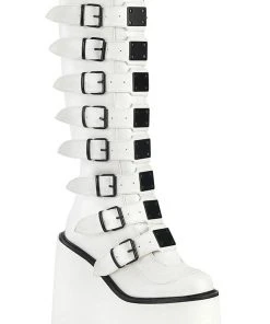 Demonia SWING 815 White Boots Gothic Boots