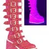 Gothic Boots Demonia SWING 815UV Pink Glitter Boots