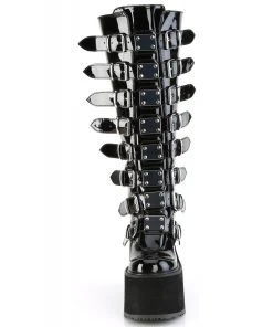 Demonia Patent Swing 815WC Wide Calf Boots Gothic Boots