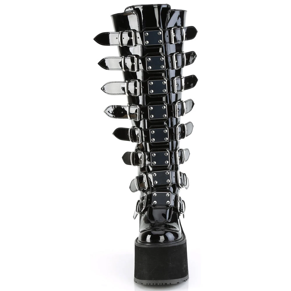 Demonia Patent Swing 815WC Wide Calf Boots Gothic Boots 4 Demonia Patent Swing 815WC Wide Calf Boots Gothic Boots