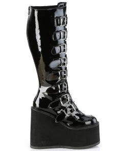 Demonia Patent Swing 815WC Wide Calf Boots Gothic Boots 11 Demonia Patent Swing 815WC Wide Calf Boots Gothic Boots