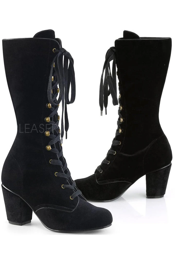 Demonia VIVIKA-205 Boots Velvet Gothic Boots 3 Demonia VIVIKA-205 Boots Velvet Gothic Boots