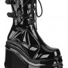 Demonia Wave 150 Boots Patent Gothic Boots