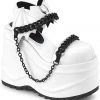 Demonia WAVE 20 White Shoes Gothic Boots