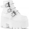 Demonia ASHES-55 Boots White