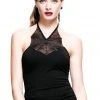 Ladies Gothic Clothing Devil Fashion Black Widow Halterneck Top