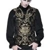 Devil Fashion Double Breasted Damask Gold Waistcoat Mens Gothic Clothing