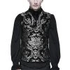 Devil Fashion Double Breasted Damask Silver Waistcoat Mens Gothic Clothing