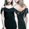 All Ladies Clothing Devil Fashion Elegant Gothic Lace Drop Top (Small)
