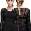 Devil Fashion Spiderweb Lace Sleeve Top