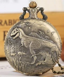 Pocketwatches Dinosaur Steampunk Pocket Watch On Necklace Chain
