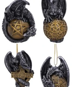 Nemesis Now All Homeware Dragon Christmas Baubles Set Of 4