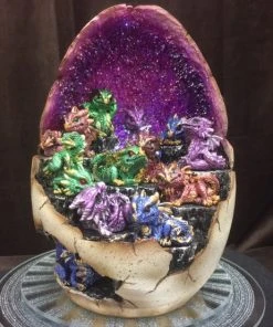 Nemesis Now Geode Gathering LED Dragon Display With 12 Dragons Sale