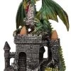 Puckator Dragons Castle Triple Backflow Incense Burner Green