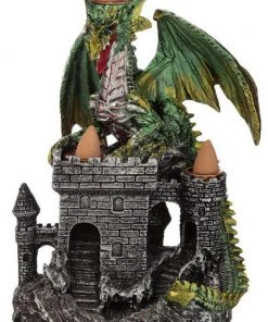 Puckator Dragons Castle Triple Backflow Incense Burner Green