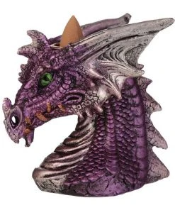 Puckator Dragons Head Backflow Incense Burner Purple All Homeware