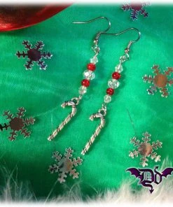 Dragophelion Designs Christmas Candy Cane Earrings
