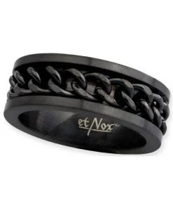 Echt EtNox Black Mesh Steel Ring Gothic Jewellery