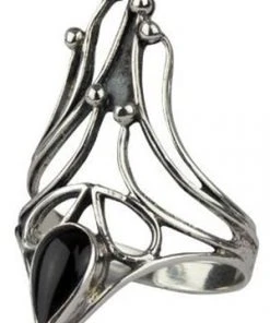 All Jewellery Echt EtNox Black Nail With Onyx Silver Ring