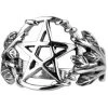 Gothic Jewellery Echt EtNox Gothic Pentagram Ring Sterling Silver