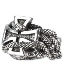 Echt EtNox Snake Iron Cross Ring Sterling Silver Gothic Jewellery